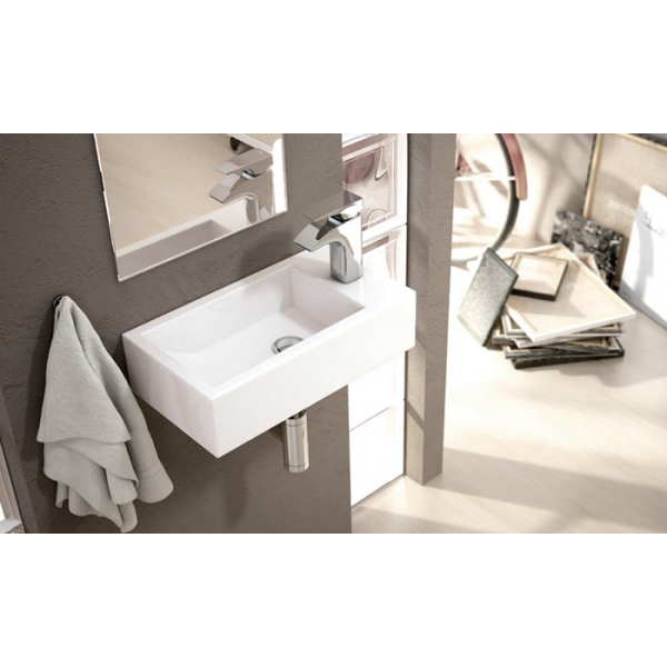 lavabo Picolo robinet droite suspendu 45.5x25.5x12cm