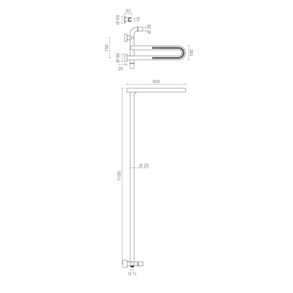 Colonne de douche thermostatique TUBY