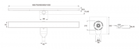 Caniveau de douche italienne reversible inox ASI 304