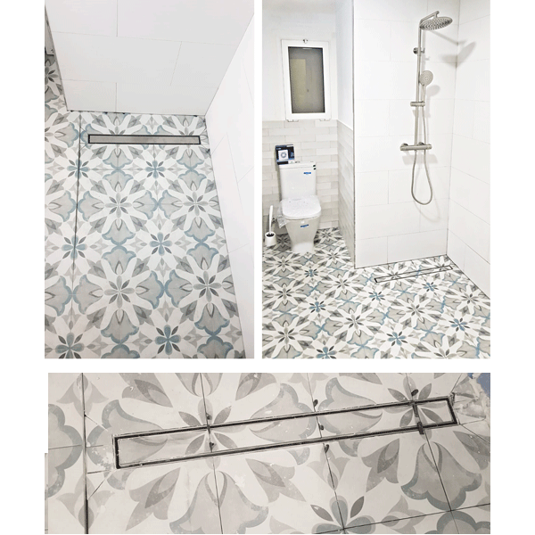 Caniveau de douche italienne reversible inox ASI 304